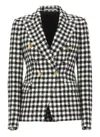 Tagliatore Double Breasted Checked Jacket With Notched Lapels In White