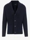 Tagliatore Jackson Stretch Wool Cardigan In Blue