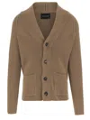 Tagliatore Jackson Stretch Wool Cardigan In Brown