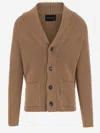 Tagliatore Jackson Stretch Wool Cardigan In Brown