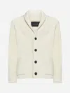 Tagliatore Shawl-collar Ribbed Cardigan In White
