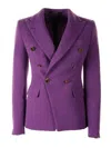 Tagliatore Jalicya Purple Double-breasted Blazer Jacket In Purple