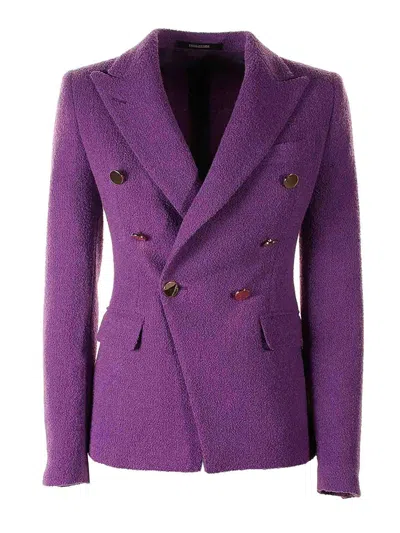 Tagliatore Jalicya Purple Double-breasted Blazer Jacket