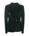 Tagliatore Jalicya Velvet Double-breasted Blazer In Black
