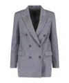 Tagliatore Jamine Double-breasted Cashmere Blazer In Gray