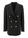 Tagliatore Buttons Double-breasted Blazer In Black