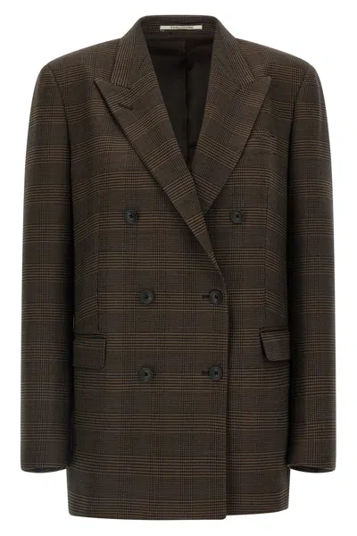 Tagliatore Jasmine Prince Of Wales Check Blazer In Brown
