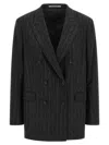 Tagliatore Double-breasted Jacket With Herringbone Pattern In Black