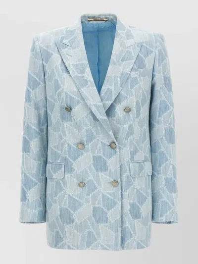 Tagliatore Jasmine Blazer Double Breasted Notch Lapels In Blue