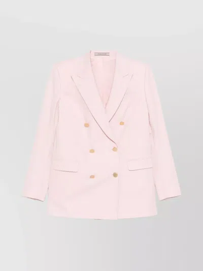 Tagliatore Jasmine Blazer Gold-tone Buttons In Pink