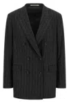 Tagliatore Double-breasted Jacket With Herringbone Pattern In Grau