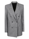 Tagliatore Double-breasted Coat With Sequin Polka Dots In Gray