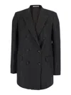 Tagliatore Double-breasted Jacket With Herringbone Pattern In Black