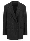 Tagliatore Double-breasted Jacket With Herringbone Pattern In Gray
