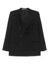 Tagliatore Women Parigi Double-breasted Linen Blazer In Schwarz