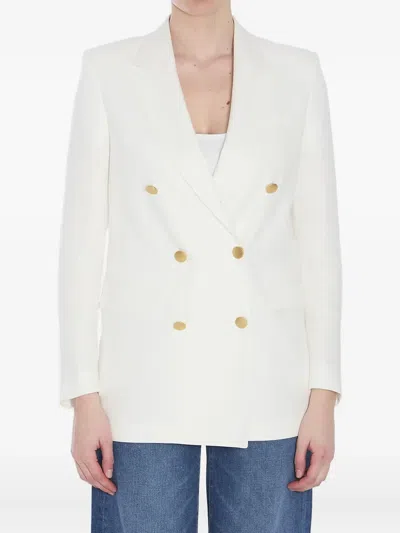 Tagliatore Double-breasted Blazer In White