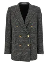 Tagliatore Jasmine Check-patterned Double-breasted Blazer In Gray