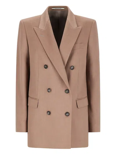 Tagliatore Jasmine Double-breasted Blazer In Brown