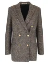 Tagliatore Jasmine Double Breast Wool Blazer In Grey