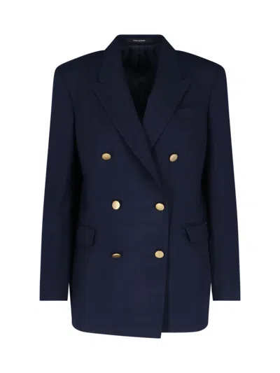TAGLIATORE TAGLIATORE "JASMINE" DOUBLE-BREASTED BLAZER – NAVY