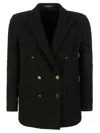 Tagliatore Fitted Double-breasted Button Blazer In Nero