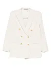 Tagliatore Cotton Blend Double-breasted Jacket In Neutral
