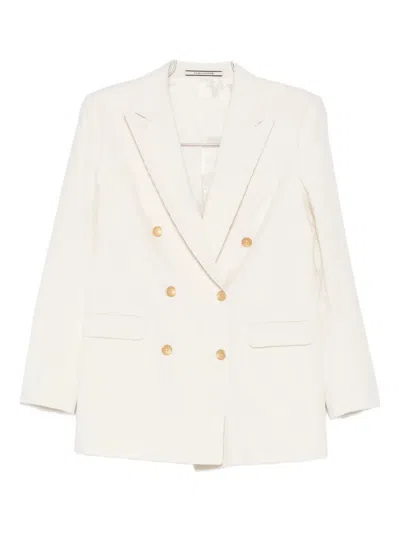 Tagliatore Cotton Blend Double-breasted Jacket In Neutral