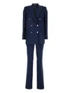 Tagliatore Jasmine Blue Double-breasted Suit With Peak Revers In Fabric Woman In Blue