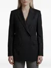 Tagliatore Silk Blend Double-breasted Suit Jacket In Black
