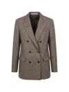 Tagliatore Jasmine Double-breasted Check-pattern Blazer In Brown
