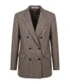 Tagliatore Jasmine Double-breasted Check-pattern Blazer In Brown