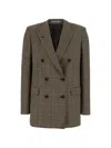Tagliatore Jasmine Double-breasted Check-pattern Jacket In Black