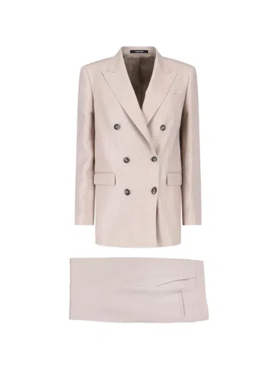 Tagliatore Double-breasted T Jasmine Suit In Neutral