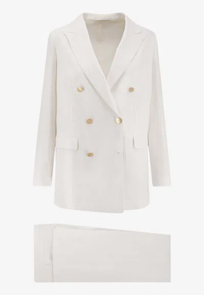 Tagliatore Jasmine Double-breasted Suit In White