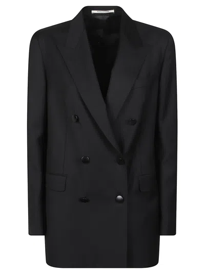 Tagliatore Jasmine Double-breasted Wide-lapel Tailored Jacket In Black