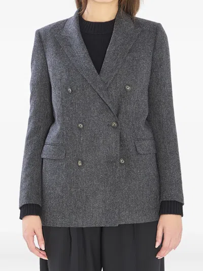 TAGLIATORE JASMINE HERRINGBONE DOUBLE-BREASTED PEACOAT