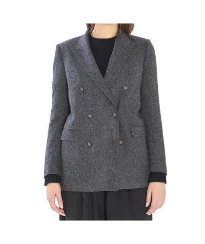 TAGLIATORE JASMINE HERRINGBONE DOUBLE-BREASTED PEACOAT
