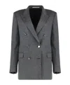Tagliatore Double-breasted Jacket J-jasmine In Wool Blend In Gray