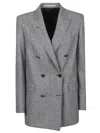 Tagliatore Loreley Double-breasted Wool Blazer With Peak Lapels In Gray