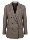 Tagliatore Jasmine Double-breasted Check-pattern Blazer In Brown
