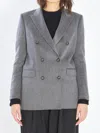 Tagliatore Jasmine Peak-lapels Double-breasted Blazer In Gray