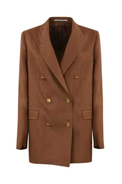 Tagliatore Jasmine Jacket In Cognac Linen