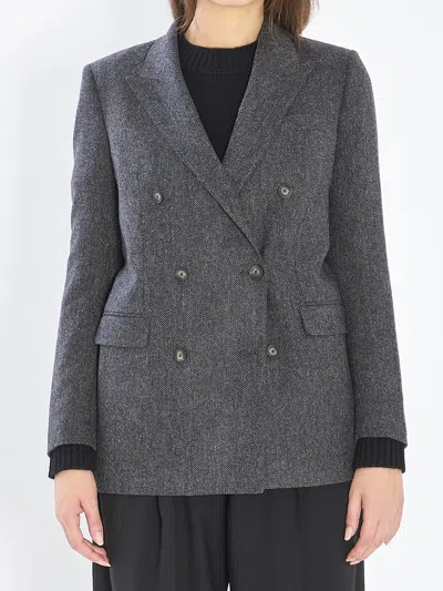 Tagliatore Jasmine Jacket In Wool And Cashmere In White