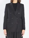Tagliatore Jasmine Peak-lapels Double-breasted Peacoat In Blue