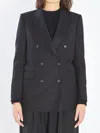 Tagliatore Jasmine Peak-lapels Double-breasted Peacoat In Black