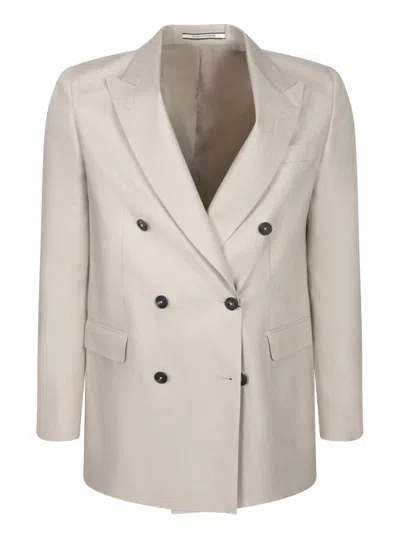 TAGLIATORE JASMINE LINEN JACKET IN BEIGE