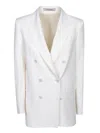 Tagliatore Jasmine Linen Jacket In White In White