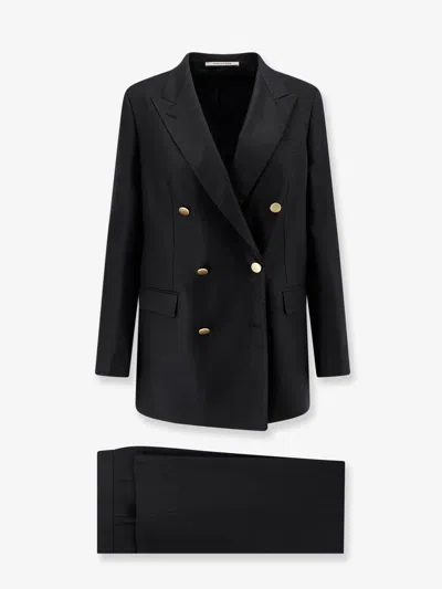 Tagliatore Jasmine Linen Suit In Black