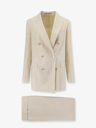 Tagliatore Jasmine Linen Suit In Sand