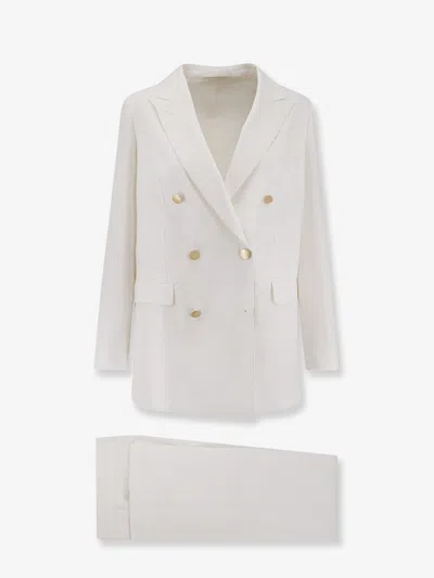 Tagliatore Jasmine Linen Suit In White